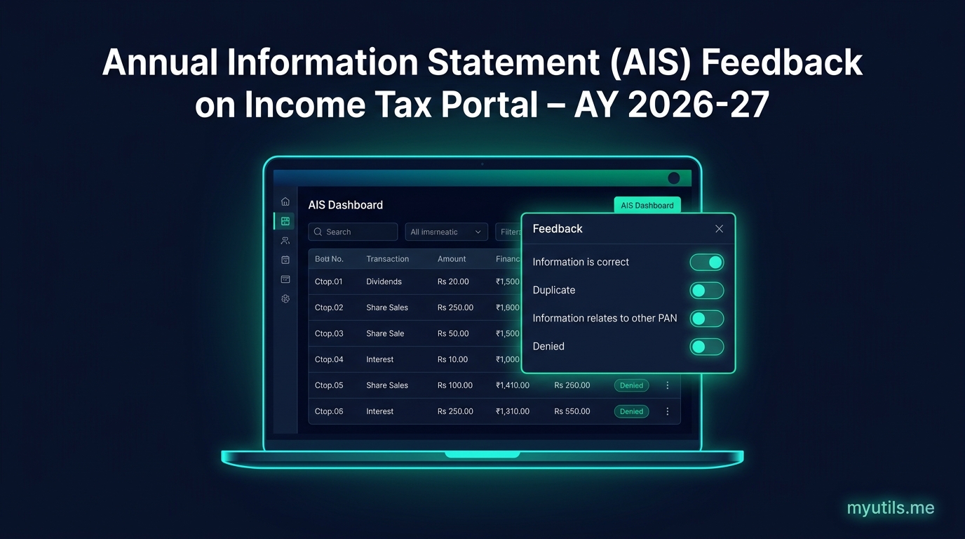 Step-by-step guide to submitting feedback in Annual Information Statement AIS on Income Tax Portal