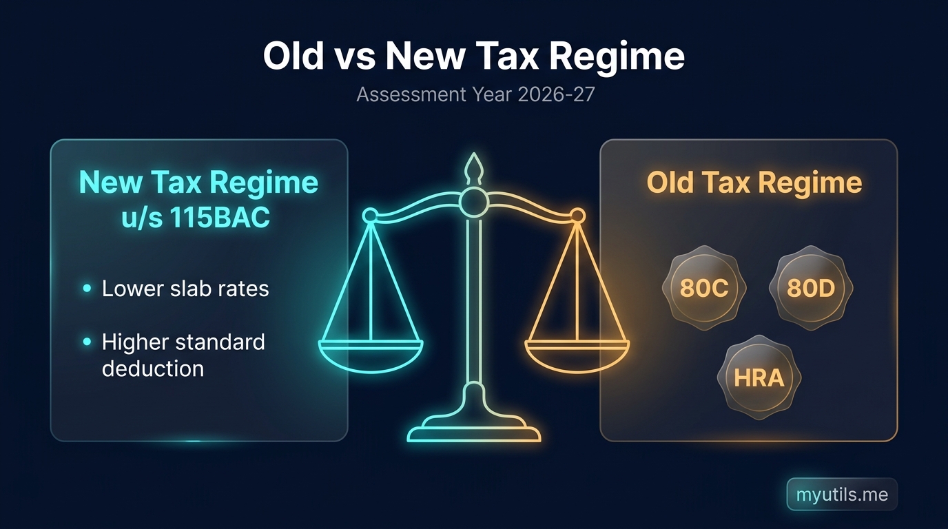 Comprehensive comparison between Old and New Tax Regime for AY 2026-27